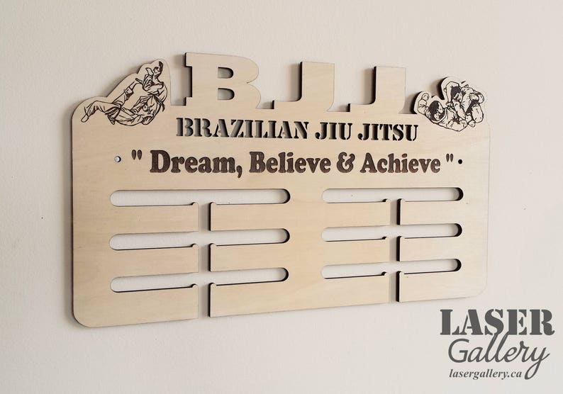 Personalized Brazilian Jiu Jitsu Medal Display Gift Custom BJJ Brazilian Jiujitsu Medal Hanger With Name BJJ Martial Arts Medal Rack image 5