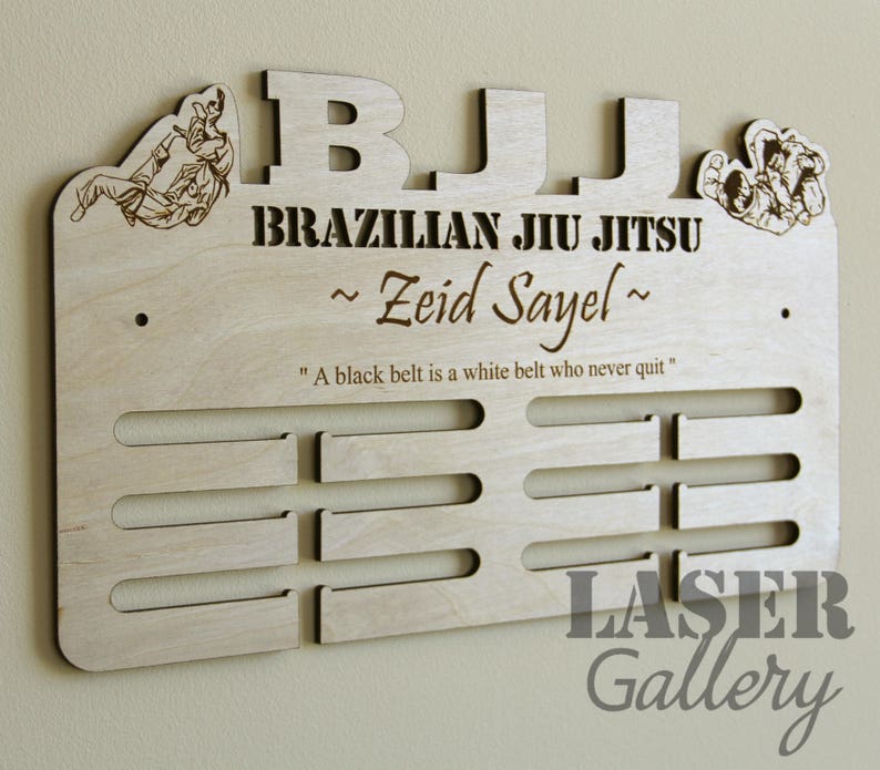 Personalized Brazilian Jiu Jitsu Medal Display Gift Custom BJJ Brazilian Jiujitsu Medal Hanger With Name BJJ Martial Arts Medal Rack image 6