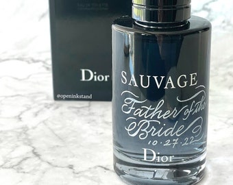 Hand engraved personalized Fragrance Cologne Bottle