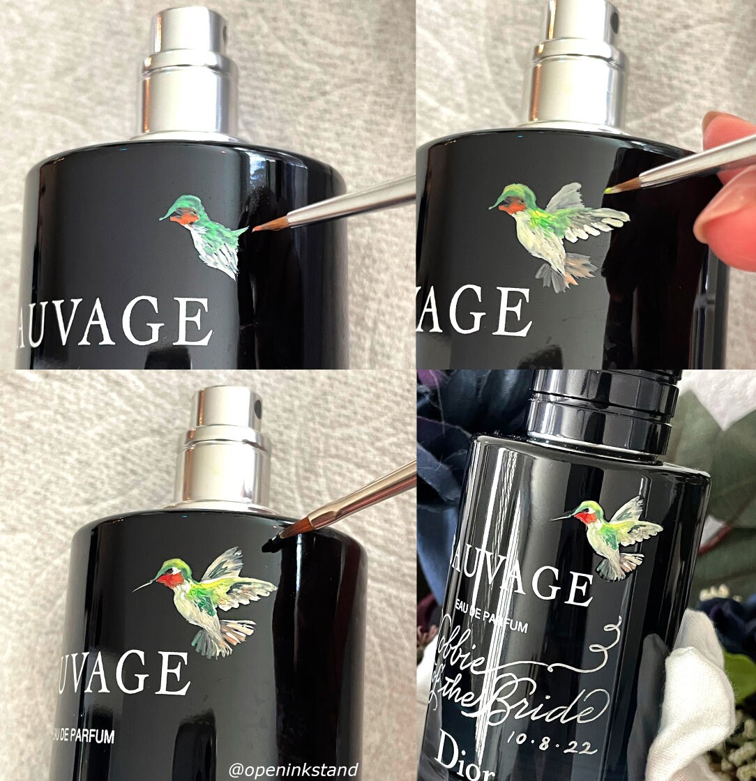 Bottle Painting AND Engraved Personalized Fragrance Cologne 