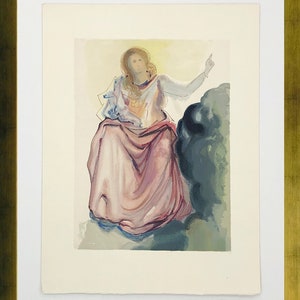 Salvador Dali &quot;Heaven Canto 4&quot; - c. 1960 - Rare Woodblock from Divine Comedy - Framed - GallArt