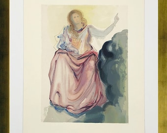 Salvador Dali "Heaven Canto 4" - c. 1960 - Rare Woodblock from Divine Comedy - Framed - GallArt