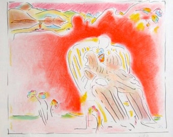 Peter Max "El Jardín" - 1974 - Litografía - N.º de serie - Precio de venta: 7000 - Certificado de autenticidad - Ver en directo en GallArt - Compra/Venta/Intercambio