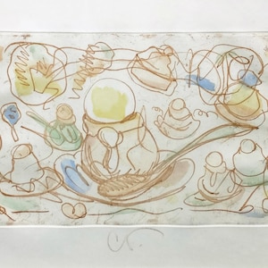 Claes Oldenburg "Glassdesserter" - 1976 - Handsignerad etsning/akvatint - Inramad - COA - Se live på GallArt bild 1