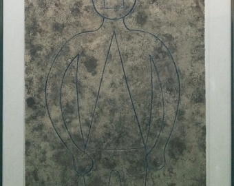 Rufino Tamayo "Figura de Hombre en Azul con Fondo Gris" - 1979 - Signed Carborundum Etching - COA - See Live at GallArt