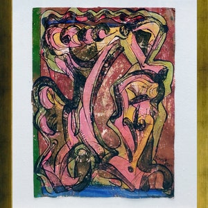 Alexander Gore &#39;Getting Constant Wavings from Surraundings&#39; - Original Painting on Paper - GallArt