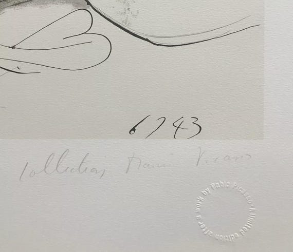 美品 パブロ・ピカソ「男と女」リトグラフ サイン・認定書有 マリーナコレクション 美品 パブロ・ピカソ「男と女」リトグラフ サイン・認定書有 マリーナ