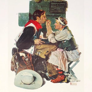 Norman Rockwell "The Texan" - 1973 - Limited Edition Collotype on Paper - GallArt