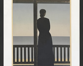 Will Barnet „Frau am Meer“ – 1973 – Handsignierte Lithografie – 40 x 33 Zoll (gerahmt)