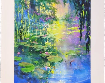 James Coleman "Lily Reflections" - Hand Signed Silkscreen on Paper - Remarqued - COA - GallArt