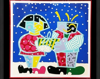 Romero Britto "Best Buddies" - 1994 - Hand Signed Screenprint - Framed - COA - GallArt