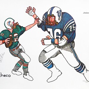 Ferdie Pacheco „Avalanche” – litografia z podpisem ręcznym – Dolphins Colts – COA – GallArt
