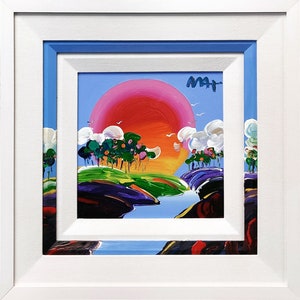 Peter Max "Without Borders" - Original Painting on Canvas - Vibrant Colors - Framed - COA - GallArt