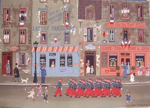 Michel Delacroix "Le Defile Du 14 Juillet" - S/N litografia - Retail 2.450 - COA - comprar/vender/Trade - ver vivo en GallArt