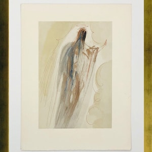 Salvador Dali &quot;Heaven Canto 30&quot; - c. 1960 - Rare Woodblock from Divine Comedy - Framed - GallArt