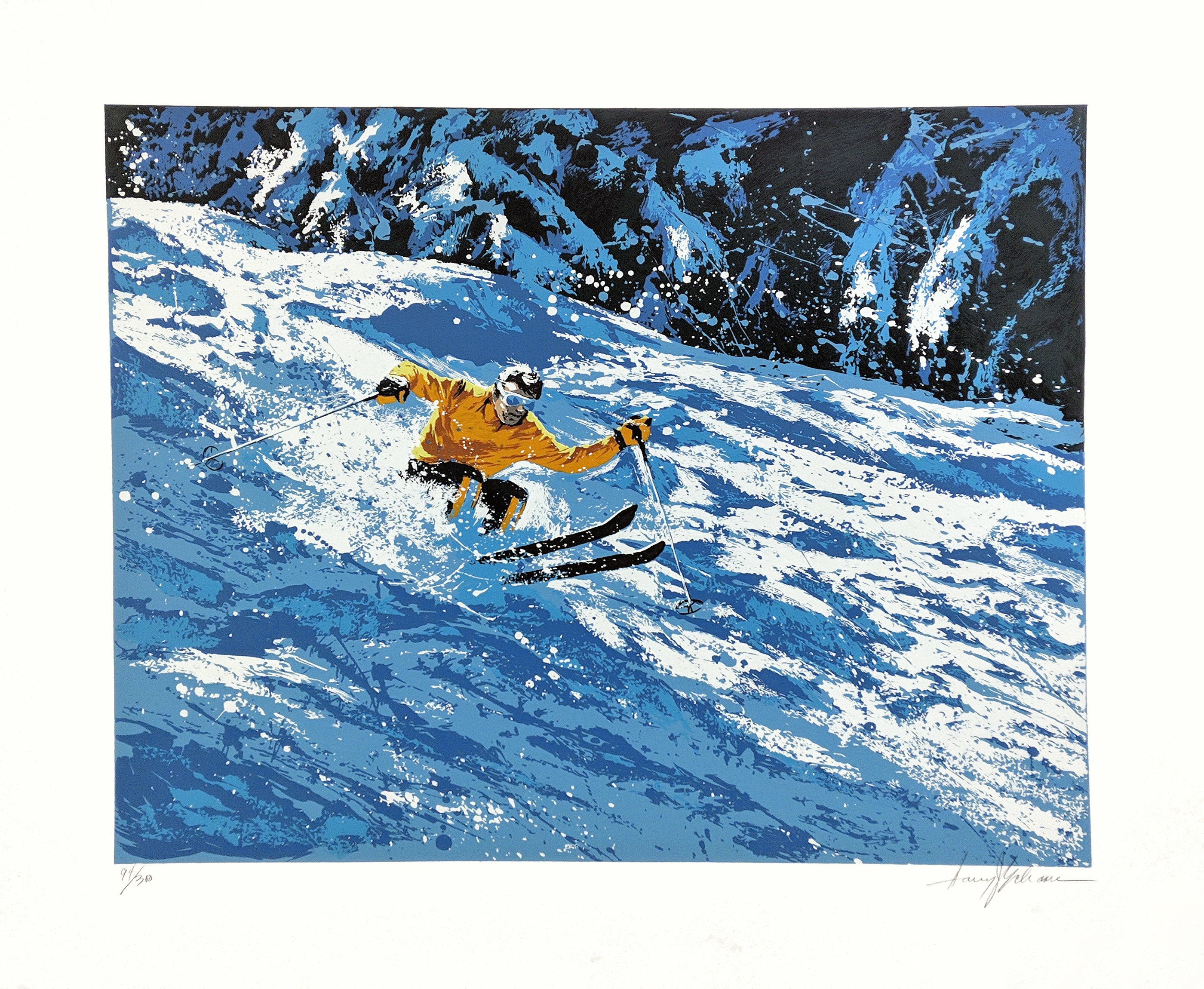 Harry Schaare "Skiing" - 1979 - Hand Signed Serigraph - COA - See Live at GallArt