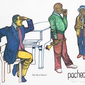 Ferdie Pacheco „Take The A Train #2” – litografia z podpisem ręcznym – Jazz – COA – GallArt