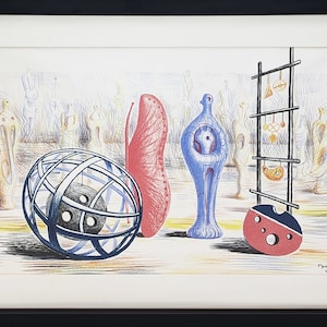 Henry Moore &quot;Sculptural Objects&quot; - 1949 - Rare Lithograph - Framed - GallArt
