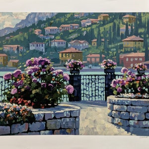 Howard Behrens &quot;Menaggio&quot; - 1993 - Large Hand Signed Serigraph - COA - GallArt