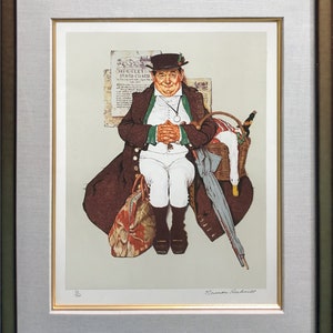 Norman Rockwell &quot;Muggeltons&#39; Stagecoach&quot; - 1976 - Rare Hand Signed  Lithograph - Framed - COA - GallArt