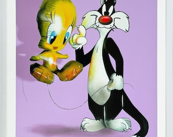 Fanakapan "Pet Hate (Lilac)" - Signed Hand Finished Screen Print - Custom Framed - COA