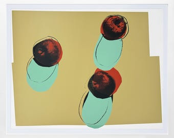 Andy Warhol Rymdfrukt: Äpplen - 1979 - Storskärm - Autentiserad - Inramad