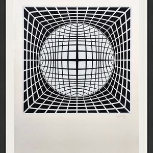 ヴィクトル・ヴァザルリ「正方形讃歌」1983年リトグラフ ヴィクトル・ヴァザルリ「正方形讃歌」1983年リトグラフ