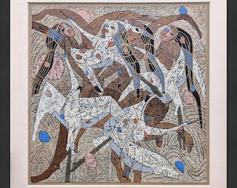 Jiang Tiefeng "Flight" - 1986 - Large Hand Signed Serigraph - Custom Framed - COA