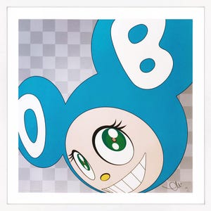 Takashi Murakami &quot;And Then...(Aqua Blue)&quot; - 2011 - Hand Signed Offset Lithograph - Framed - COA - GallArt