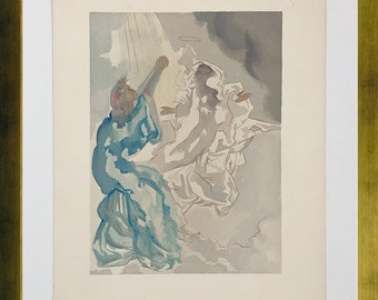 Salvador Dali "Heaven Canto 5" - c. 1960 - Rare Woodblock from Divine Comedy - Framed - GallArt