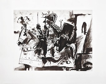 Pablo Picasso "Cavalier En Armure" 1982 - Marina Picasso Hand Signed Lithograph - COA