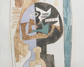 Pablo Picasso "Gueridon Et Guitare" 1982 - Marina Picasso Estate Hand Signed Lithograph - COA