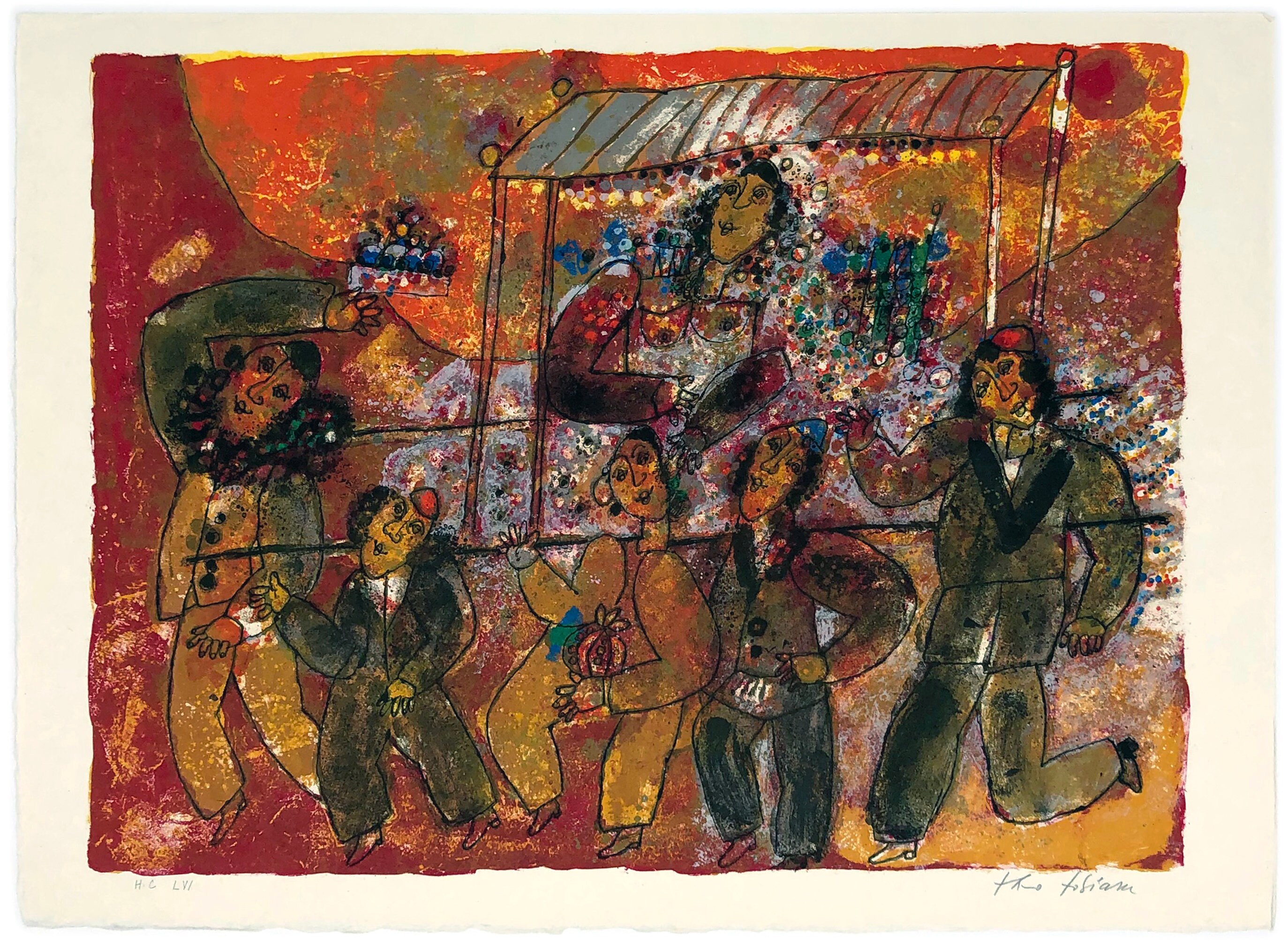 絵　愛のささやき テオ・トビアス リトグラフ 109/200 美術館希少 テオ・トビアス 『エクソダス』 リトグラフ - 北海道画廊