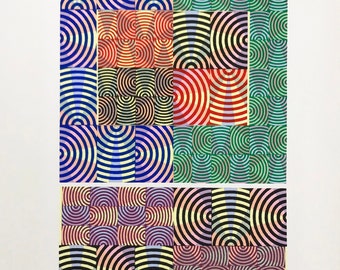 Antonio Perez Melero "Webs I" - 1990 - Hand Signed Serigraph - Abstract Op Art - COA - GallArt