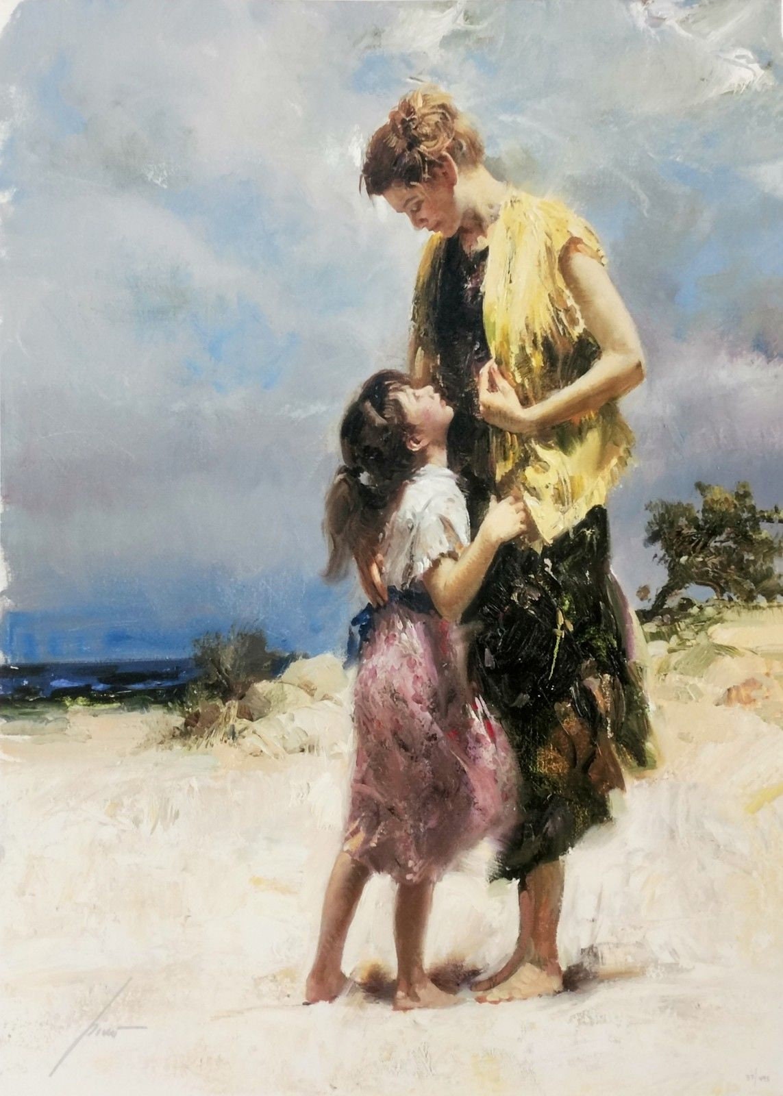 Pino "Sharing A Moment" - Giclée/Tela firmata a mano - Certificato di autenticità - Acquista/Vendi/Scambia - Guarda dal vivo su GallArt