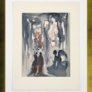 Salvador Dali &quot;Heaven Canto 12&quot; - c. 1960 - Rare Woodblock from Divine Comedy - Framed - GallArt