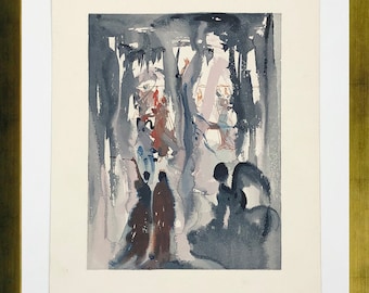 Salvador Dali "Heaven Canto 12" - c. 1960 - Rare Woodblock from Divine Comedy - Framed - GallArt