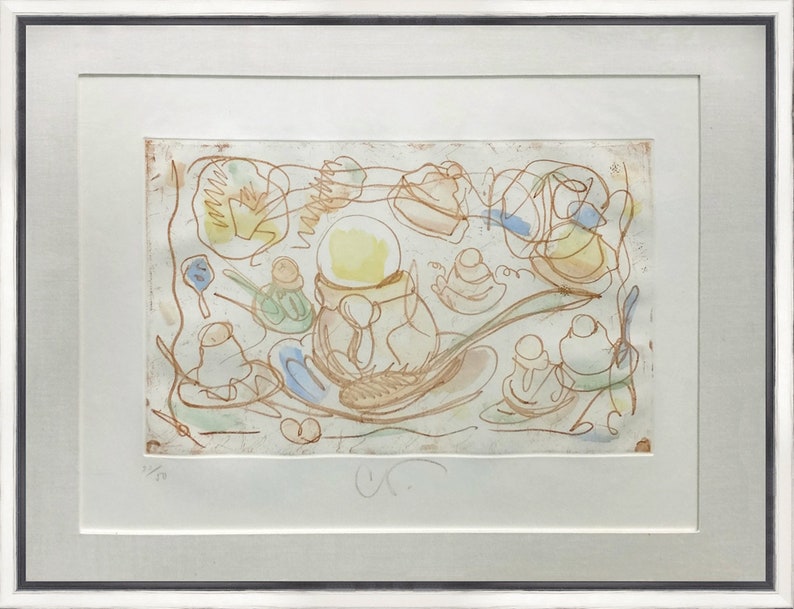 Claes Oldenburg "Glassdesserter" - 1976 - Handsignerad etsning/akvatint - Inramad - COA - Se live på GallArt bild 2