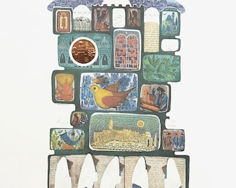 Amram Ebgi &quot;Tafilah At The Wall&quot; - Hand Signed Embossed Lithograph with Foil Stamping - COA - GallArt