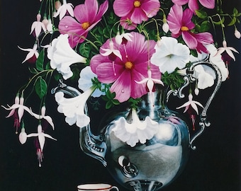 Robert Lupetti "Smiling Flowers" - 1995 - Signed Giclee on Canvas - COA - See Live at GallArt - Buy/Sell/Trade