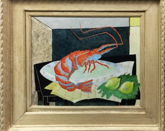 Jesus Fuertes "Crustaceo" - 1987 - Original Mixed Media - Framed - COA - Buy/Sell/Trade - See Live at GallArt