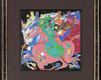 Jiang Tiefeng "Dama Esmeralda II" - 1992 - Pintura original sobre papel de arroz - Enmarcada a medida - Certificado de autenticidad
