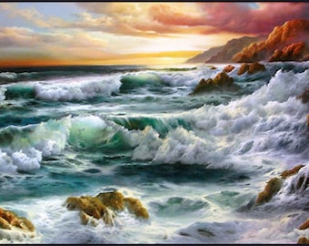 Judy Dy&#39;ans &quot;Pacific Surf&quot; - Original Oil/Canvas - COA - See Live at GallArt - Buy/Sell/Trade