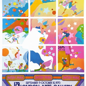 Peter Max &quot;London Arts Gallery&quot; - 1970 - Limited Original Poster - See Live at GallArt