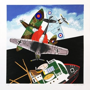 Malcolm Morley Battle of Britain Signed Silkscreen COA See Live at GallArt Make an Offer image 1