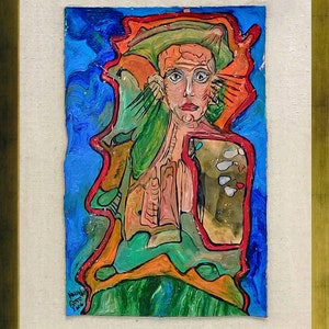 Alexander Gore &#39;Untitled&#39; - Original Painting on Paper - COA - Framed - GallArt
