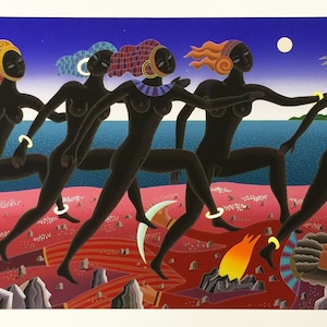 Thomas McKnight &quot;Running Nubian&quot; - 1994 - Signed Serigraph - COA - See Live at GallArt - Buy/Sell/Trade