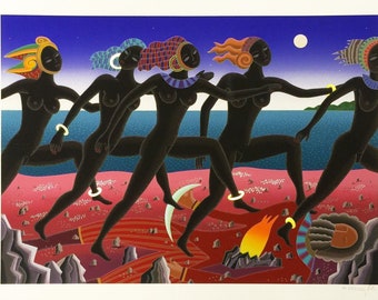 Thomas McKnight "Running Nubian" - 1994 - Signed Serigraph - COA - See Live at GallArt - Buy/Sell/Trade