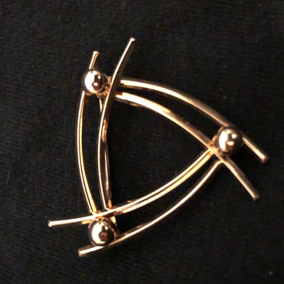 Mid Century LORAN Sim Brooch 14k Gold Filled - image 6