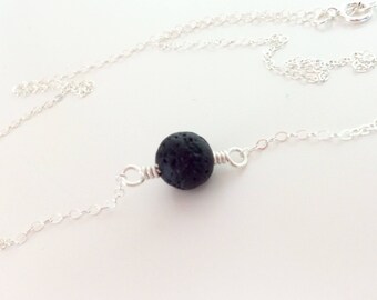 Lava Stone Sterling Necklace